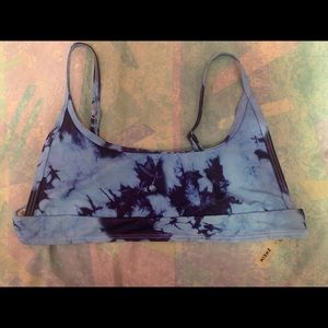 Blue tie - dyed bathing suit top bought from shein
